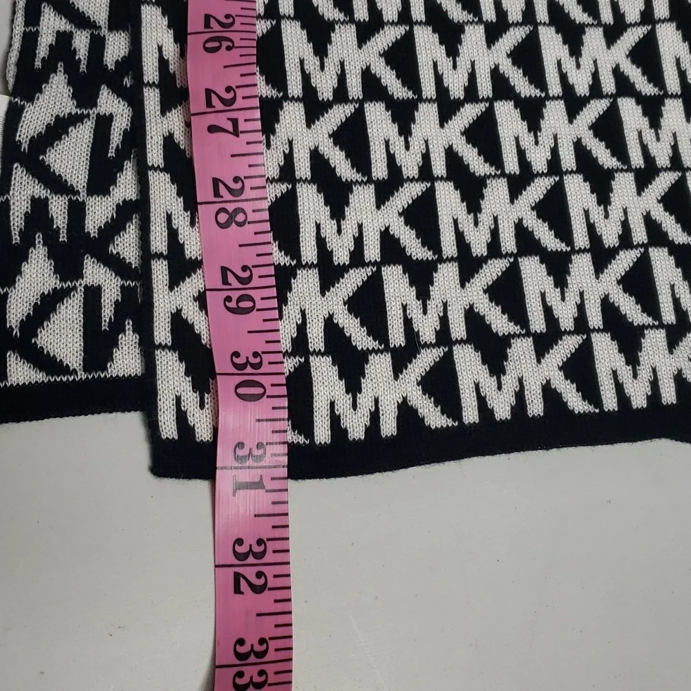 Michael Kors Womens Monogram Knit Lightweight Soft Winter Scarf Designer